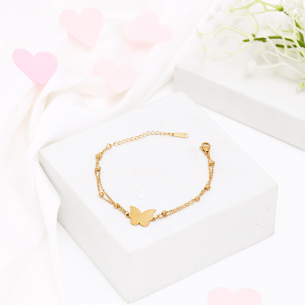 Butterfly Accent Golden Bracelet
