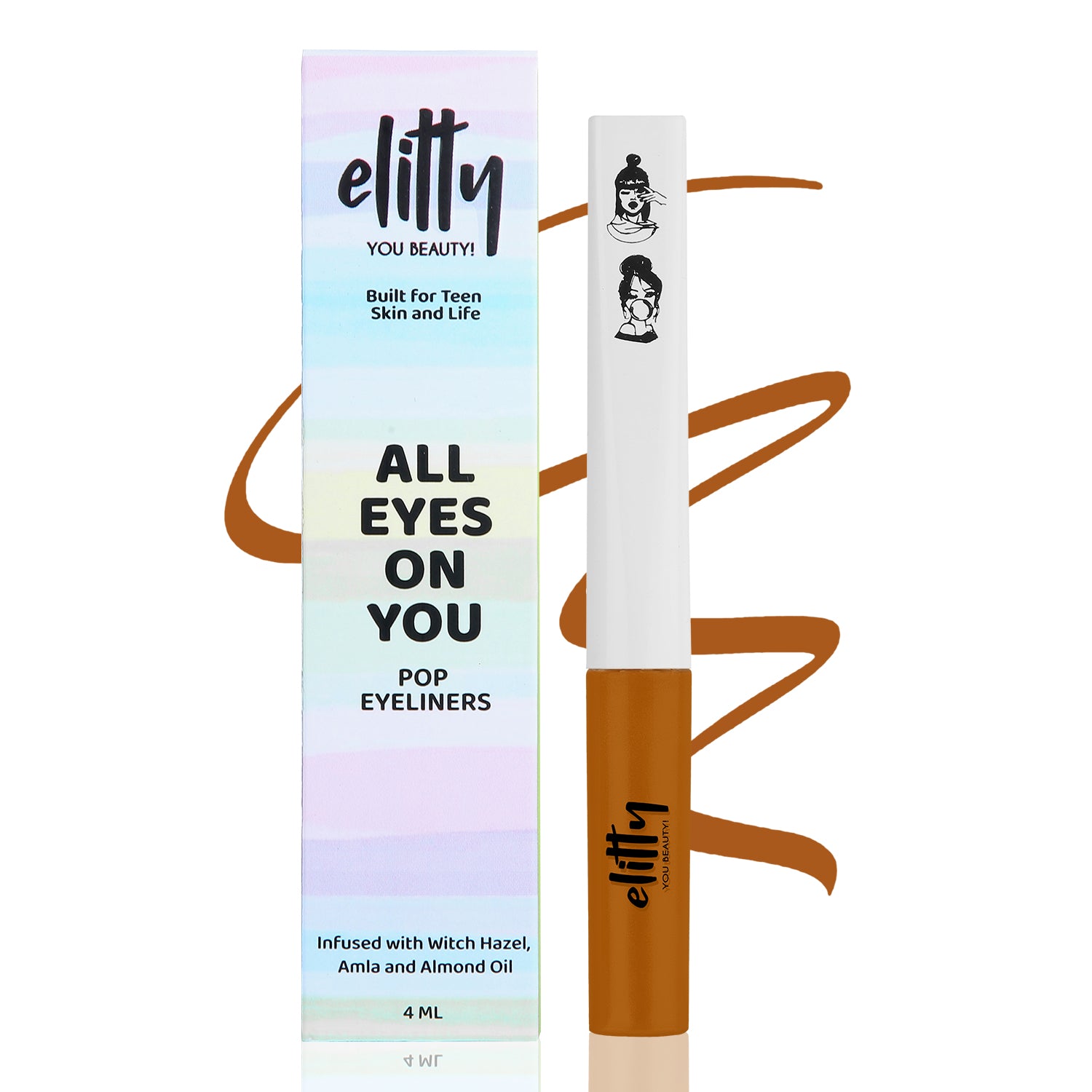 Elitty Tan Brown Matte Pop Coloured Eyeliner - Manifestation (4ml)