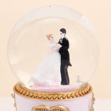 Purple Romantic Couple Musical Snow Globe
