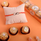 Infinite Bro Silver Rakhi with Ferrero Rocher - 50 GM
