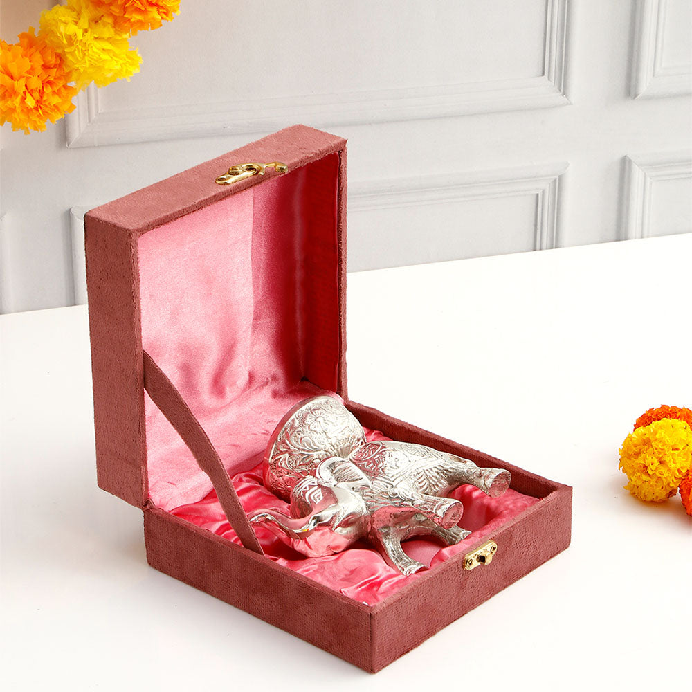 Silver Elephant Candle Holder