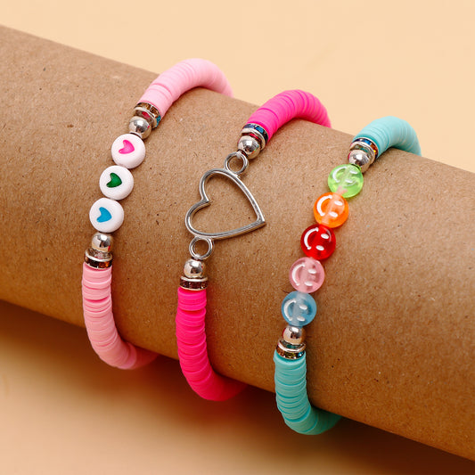 Smiling Hearts Multi Layer Bracelet Set