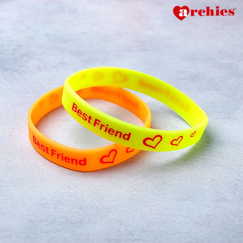 Silicone Friendship Bands Yellow and Orange Set of 2