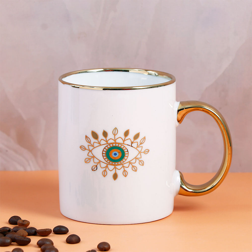 Evil Eye White Ceramic Mug
