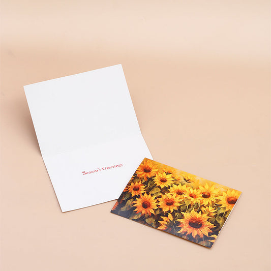 Pack Of 10 Sunflowers Seasons Greeting Card
