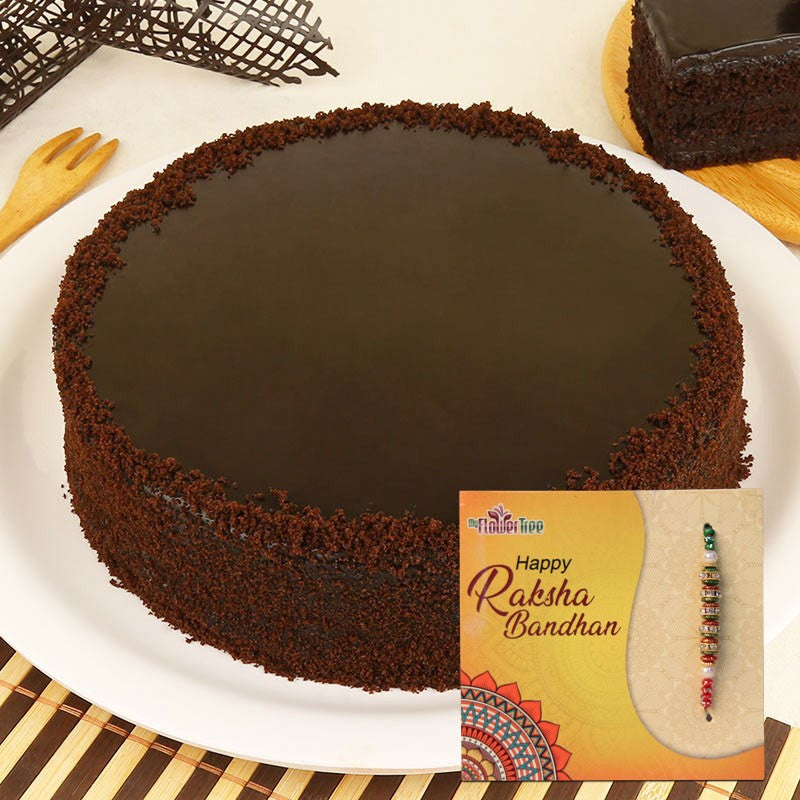 Half Kg Chocolate Truffle Cake with Pearl Rakhi