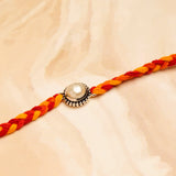 Pearl Silver Rakhi with Ferrero Rocher Gift Box