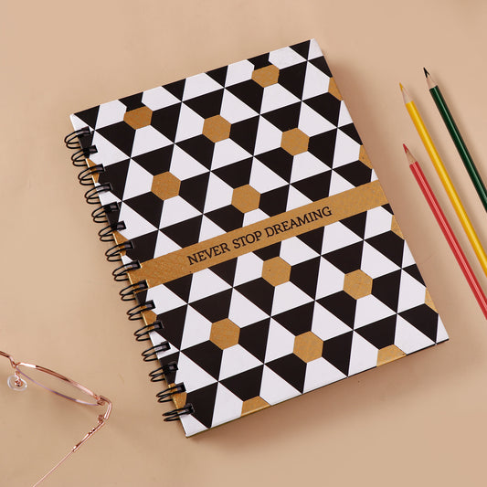 Never Stop Dreaming Quoted Spiral Notebook