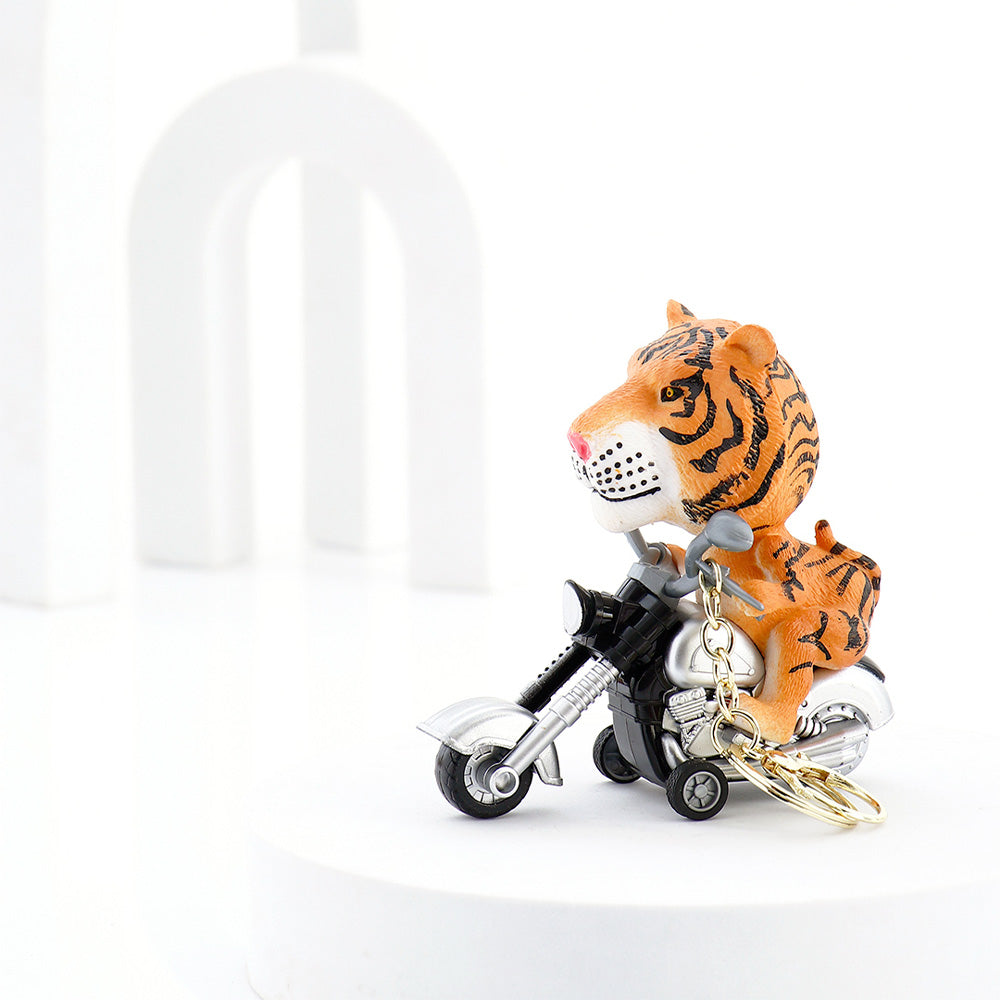 Tiger Bike Ride Keychain