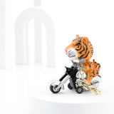 Tiger Bike Ride Keychain