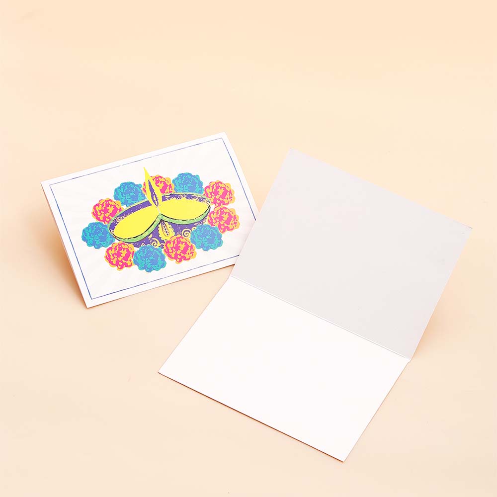 Artistic Diwali Seasons Greeting Card Pack Of 10