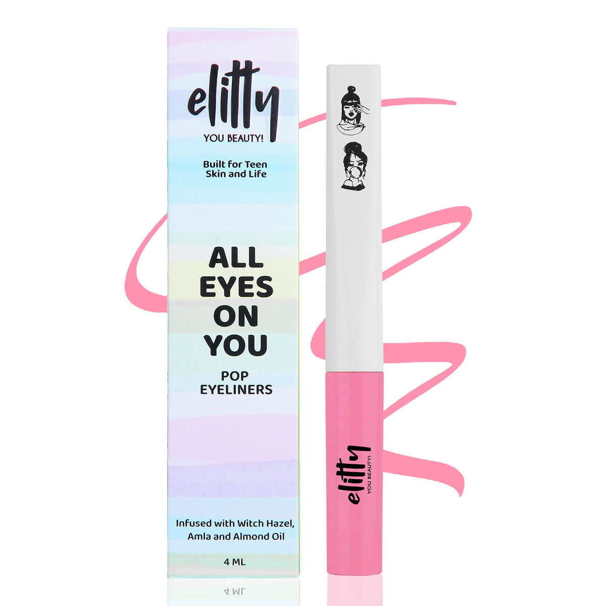 Elitty Pink Matte Pop Coloured Eyeliner - Crossbow (4ml)