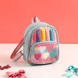 Blue Sweetheart Bag with Brown Teddy and Greeting Card