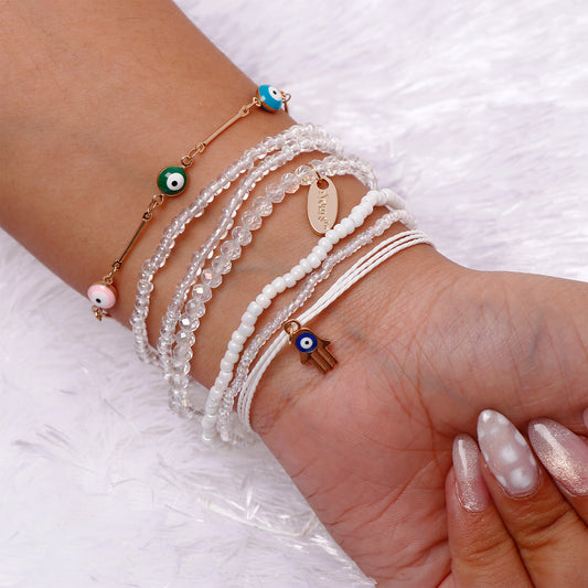 White Fairy Multi Layer Bracelet Set