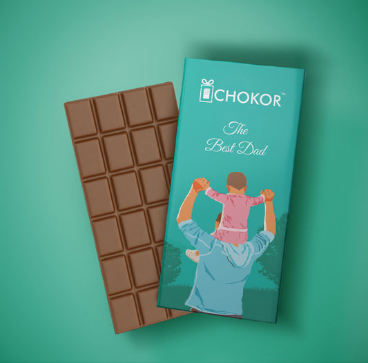 CHOKOR Best Dad -  Coffee Flavoured Almond Chocolate Bar