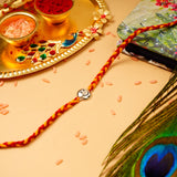 Smiley Silver Rakhi with Hersheys Kisses Hazelnut n Cookies