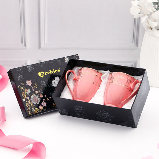 Royal Vintage Coral Twin Mug Set