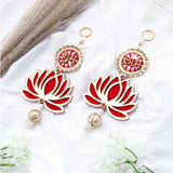 Traditional Pink Shubh Labh Lotus Hanging 