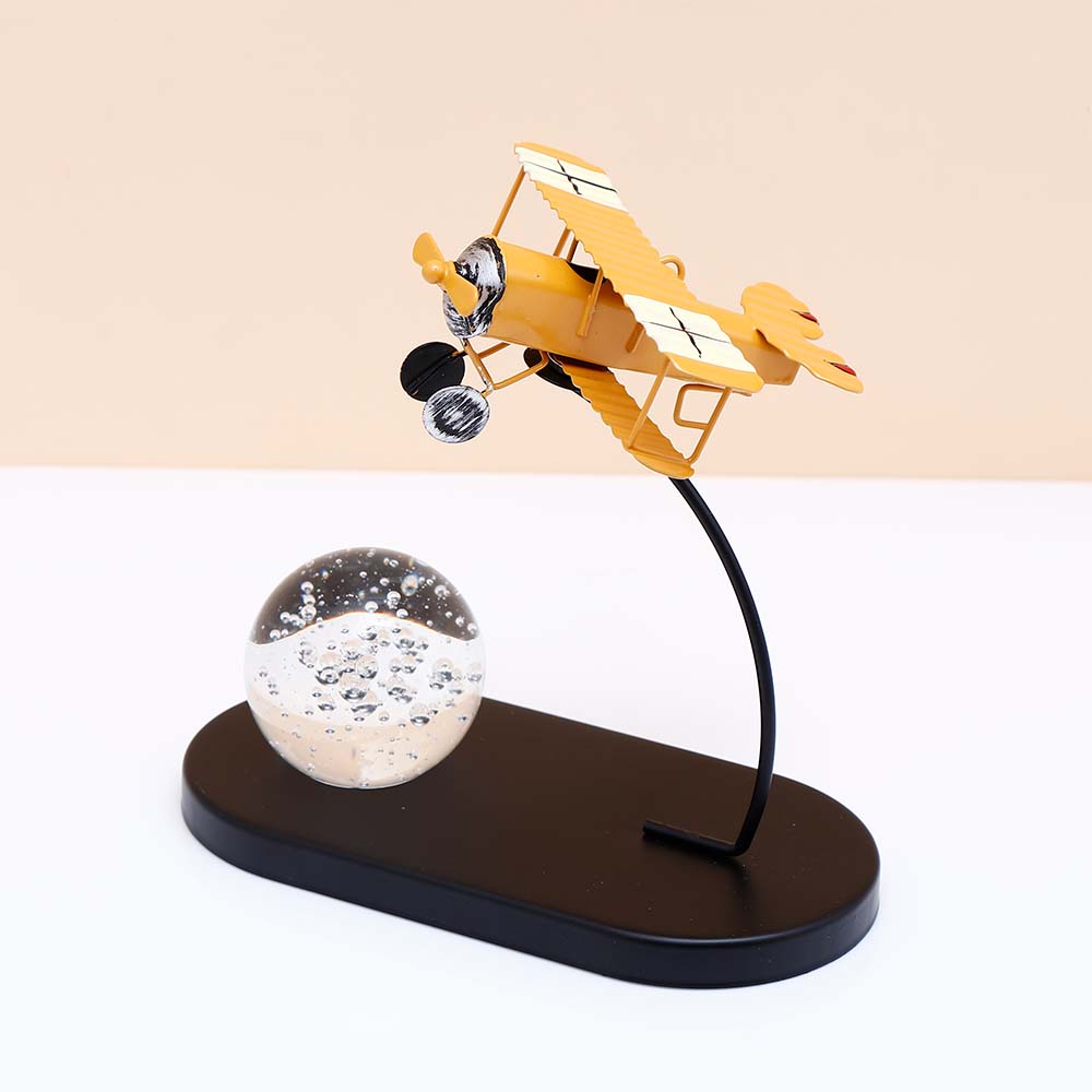 Crystal Ball Paper Weight Table Top Decor - Yellow