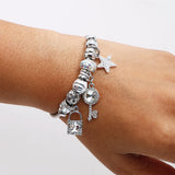 Lock and Key Charms Silver Bracelet