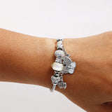 Silver Toned Charms Bracelet