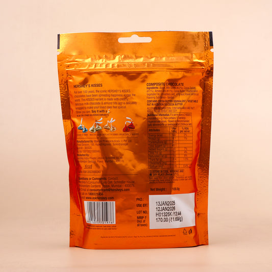Hersheys Kisses Almonds Chocolate 100 GM