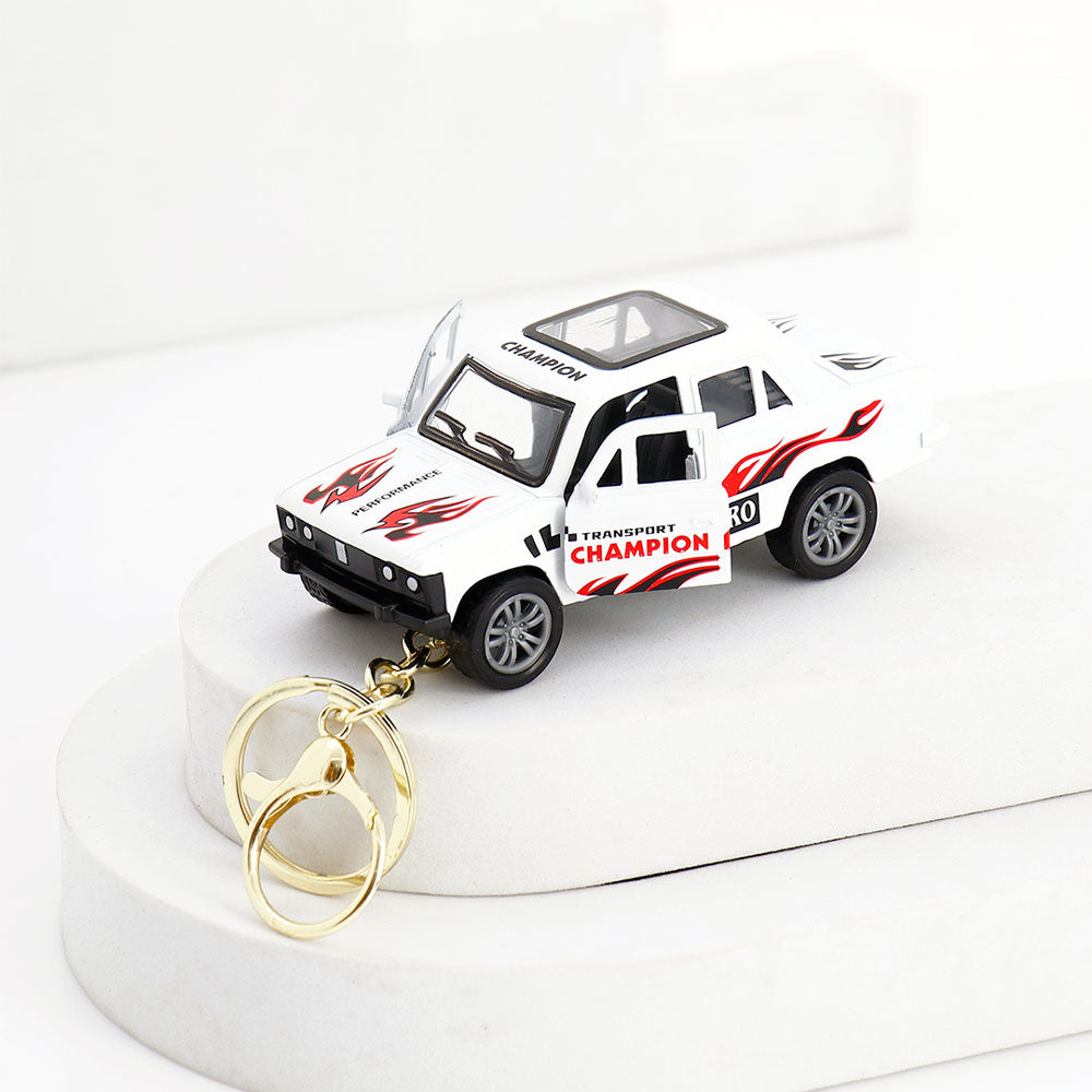 White Safari Jeep Keychain