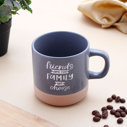 Friends are Family Quoted Cork Base Grey Mug