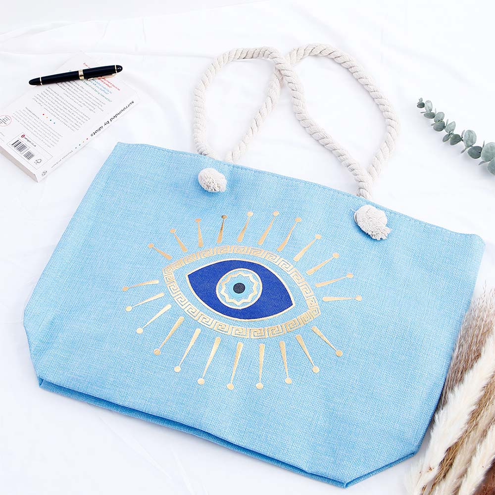 Blue Evil Eye Tote Bag