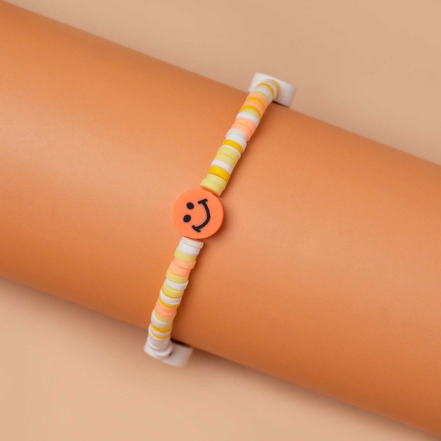 Yellow Loop Smiley Bead Friendship Bracelet