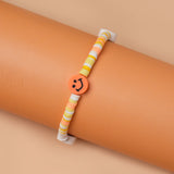 Yellow Loop Smiley Bead Friendship Bracelet