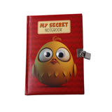 Birdie Theme Googli Eyes Lock Notebook