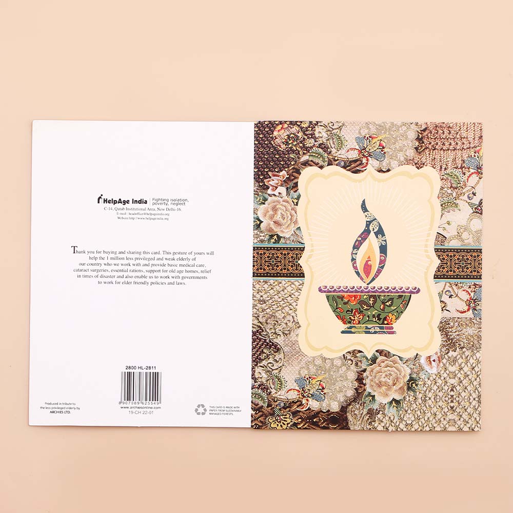 Sparkling Diwali Seasons Greeting Card Pack Of 10