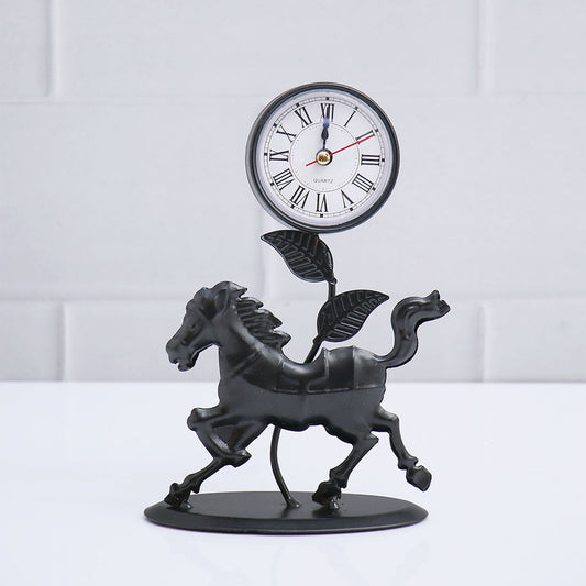 Wild Horse Figurine Clock