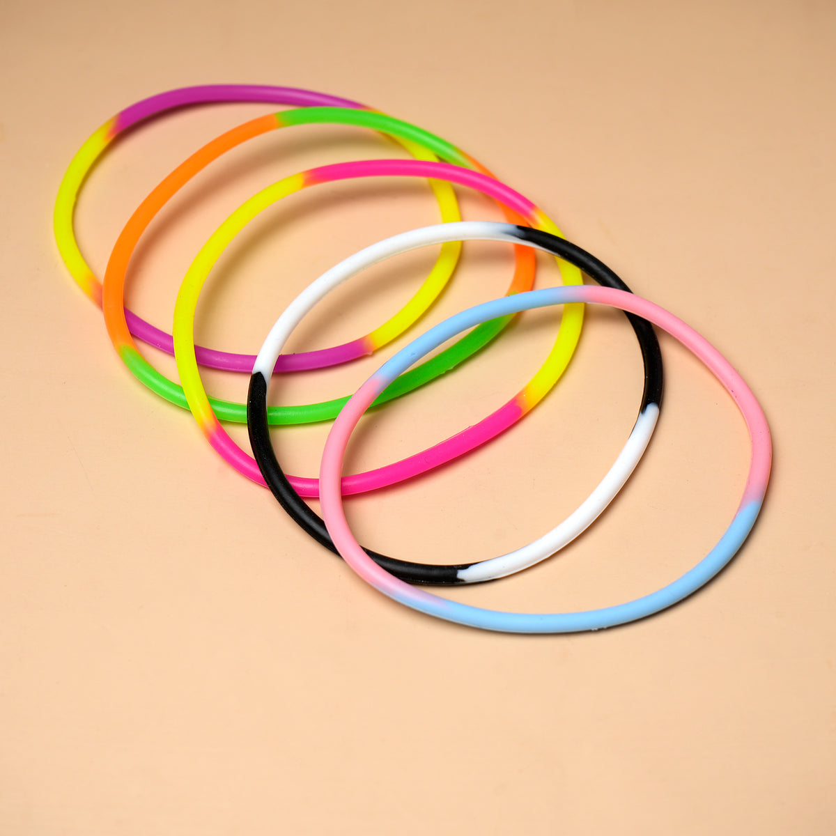 Pack of 5 Rainbow Golden Charm Bracelet 