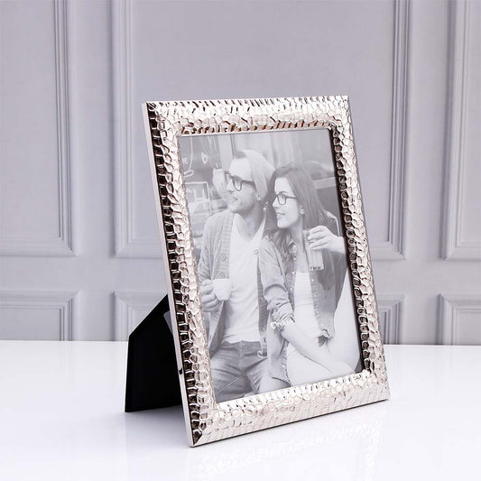 Textured Silver Plated Photo Frame