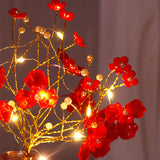 Red and White Accents Cherry Blossom Vase