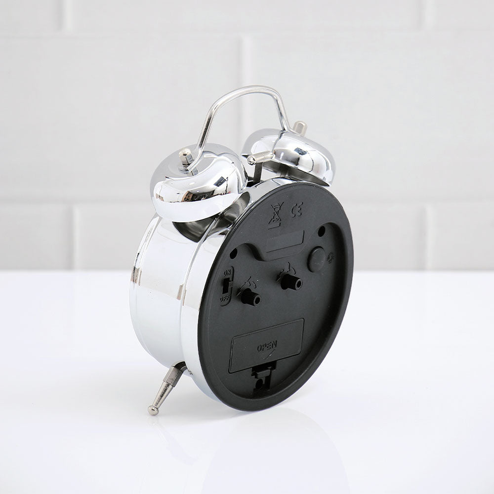 Black and Silver Twin Bell Alarm Clock