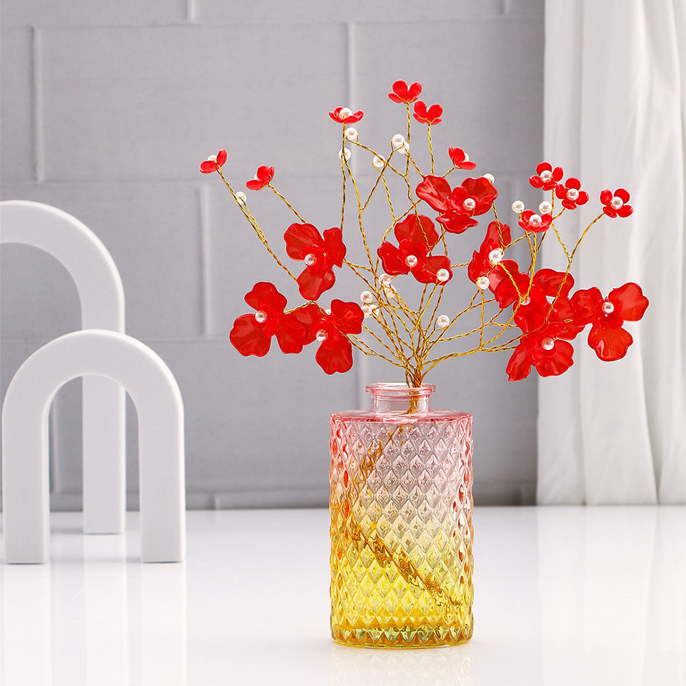 Red and White Accents Cherry Blossom Vase 
