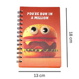 Burger Theme Googli Eyes Spiral Notebook