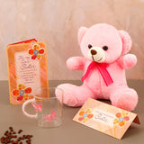 Pink Butterfly Mug with Teddy and Sister Greeting Card