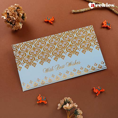 Archies Aesthetic Sky Blue Shagun Envelopes for Occasions Pack of 10