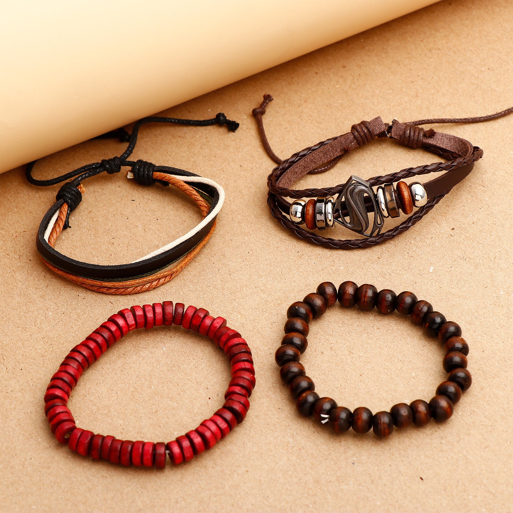 Superman Beaded Multilayer Leather Bracelet