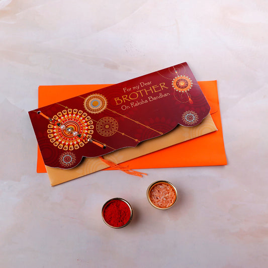 Lot's of Love Rakhi mailer with Roli chawal and Envelope Pack of 3