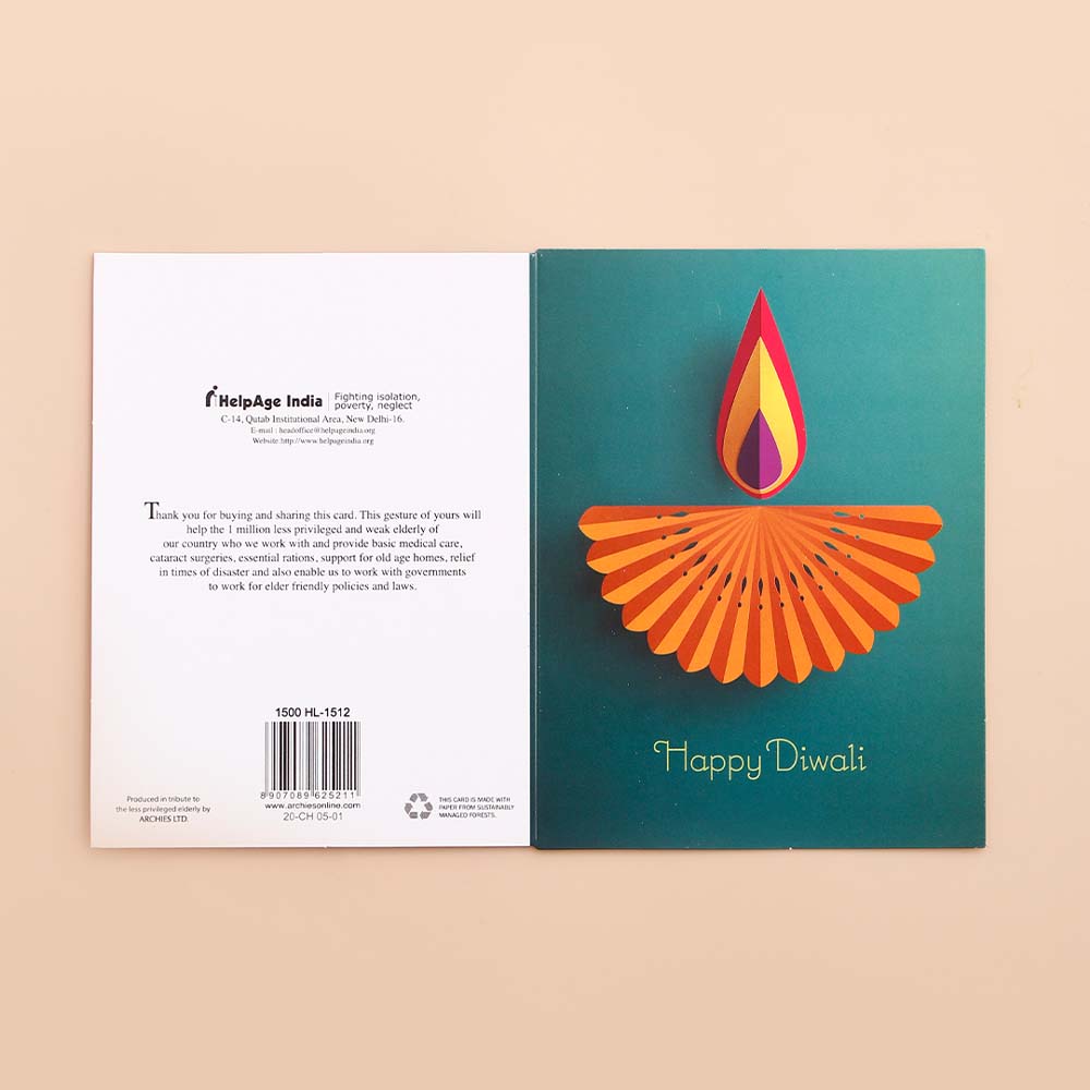 Joyful Diwali Seasons Greeting Card Pack Of 50