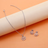 Floral Blooms Pendant with Earring Set