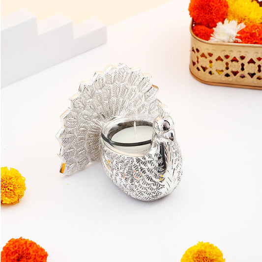 Peacock Diya Candle Holder