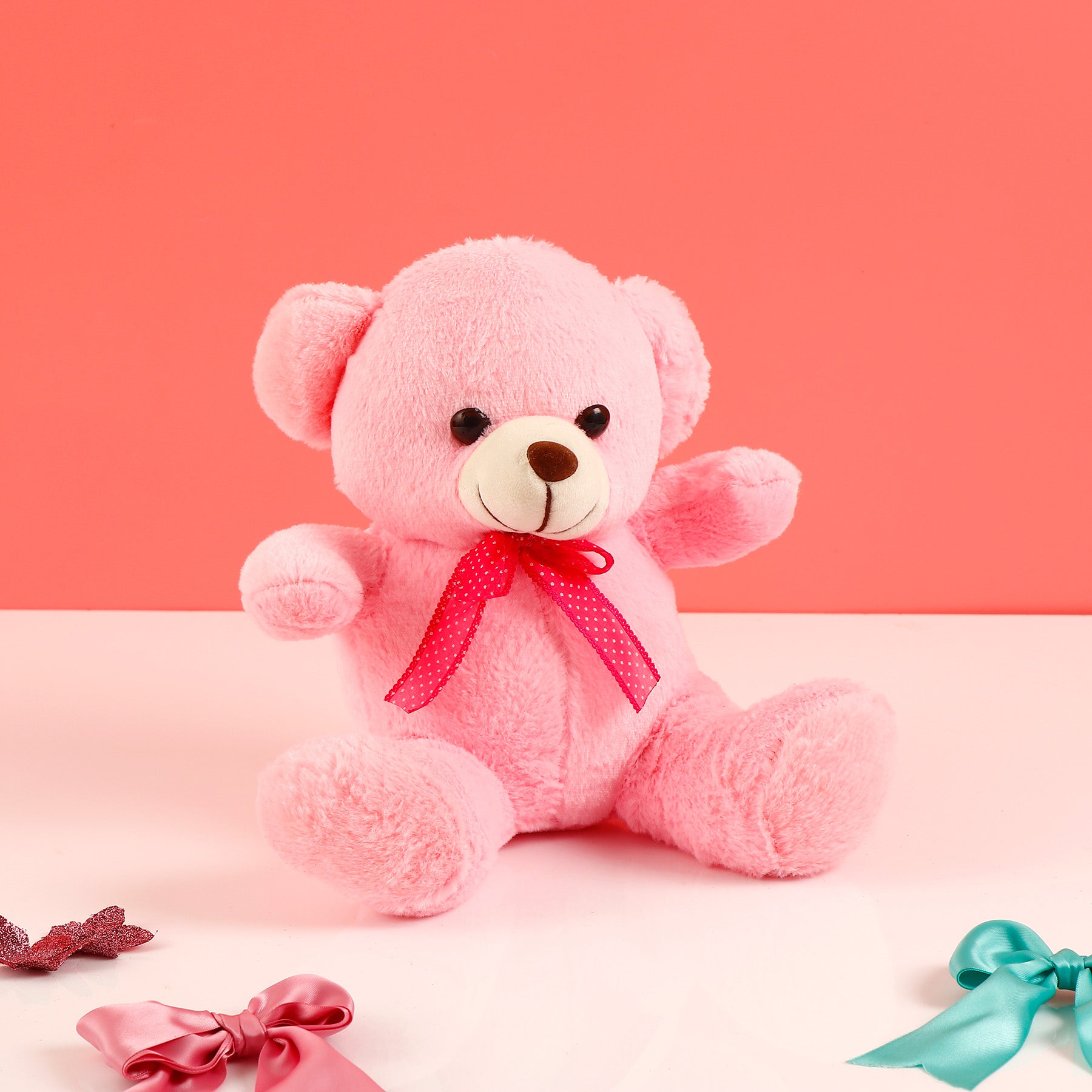 Sweetheart Shimmer Bag with Pink Teddy and Greeting Card