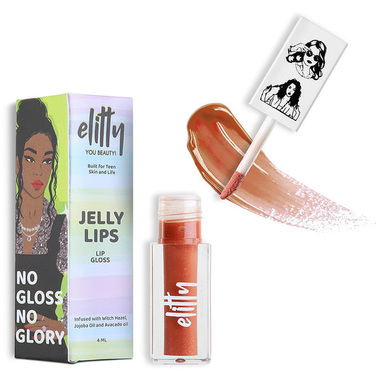 Elitty Jelly Lips- Peach Lip Gloss for High Shine, Glossy Finish - Pretty Boujee (4ml)