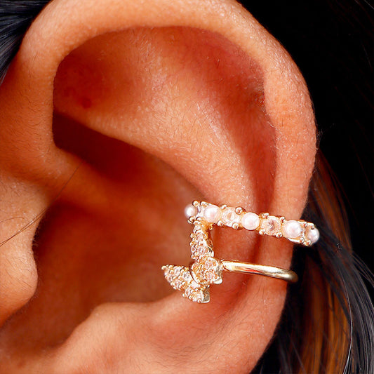 Butterfly Rinestone Earcuffs
